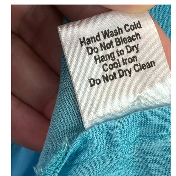 Bella Tu Blue Batik Floral Tier 3/4 Sleeves Boho Midi Dress size Small - Picture 5 of 16